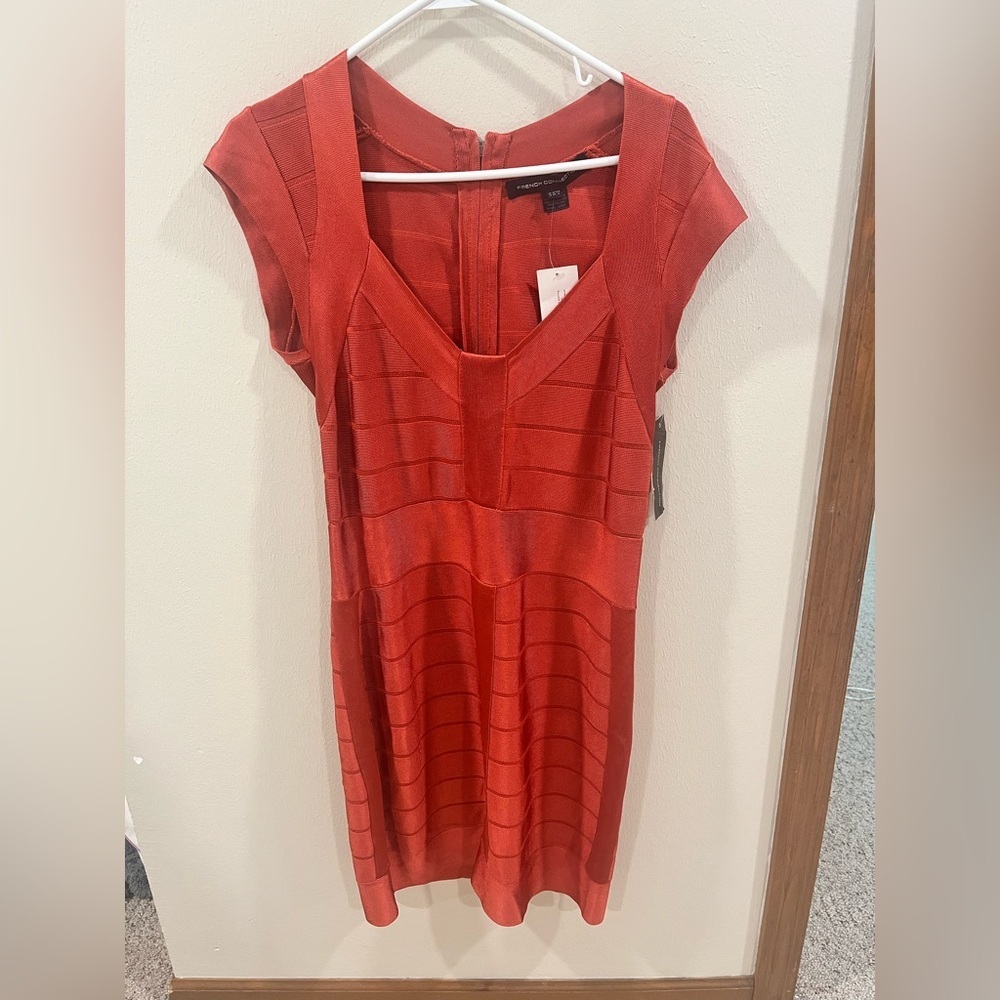 French Connection Miami Spotlight Bandage Dress in Tuscan Copper - Size 12